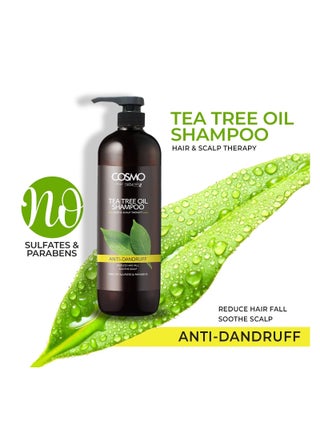 Tea Tree Oil Shampoo Anti Dandruff Free Of Sulfates And Parabens 1000 Ml - view 2