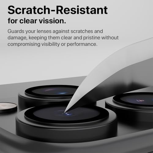CASEGEAR Clear Pro Camera Lens Protector Compatible With iPhone 16 Pro /16 Pro Max | HD Clarity | Scratch Resistant | Complete Coverage | Easy Installation | Black - Image 4