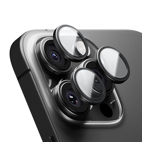 CASEGEAR Clear Pro Camera Lens Protector Compatible With iPhone 16 Pro /16 Pro Max | HD Clarity | Scratch Resistant | Complete Coverage | Easy Installation | Black - Image 1