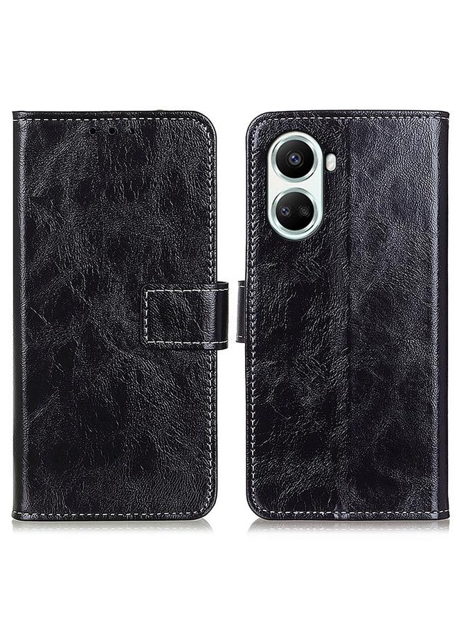 اس-توب جراب هاتف Huawei Nova 10 SE بتصميم حصان مجنون بتصميم كلاسيكي من الجلد بتصميم أفقي قابل للطي - Image 2