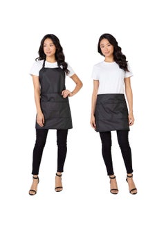 Betty Dain Women's Signature Switch Salon Stylist & Nail Tech Apron with Pockets, Cosmetology Waist Apron/Tool Skirt, Chemical, Bleach, and Water Proof, Pockets with Zippered Bottoms, Black