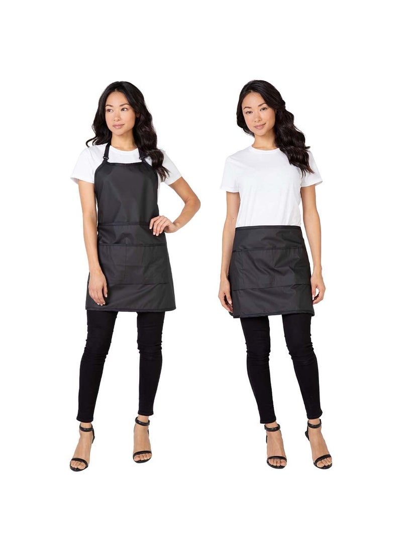 Betty Dain - Betty Dain Women's Signature Switch Salon Stylist & Nail Tech Apron with Pockets, Cosmetology Waist Apron/Tool Skirt, Chemical, Bleach, and Water Proof, Pockets with Zippered Bottoms, Black - Image 1