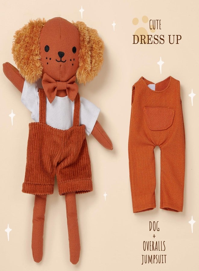 Golray Portable Dress Up Plush Doll Set with Storage Case, Cat & Dog Stuffed Animal Toys, Doll Clothes with Wooden Hangers & Suitcase Wardrobe Travel-Ready Toy Organizer, Gifts for Girls Ages 3+ - Image 5