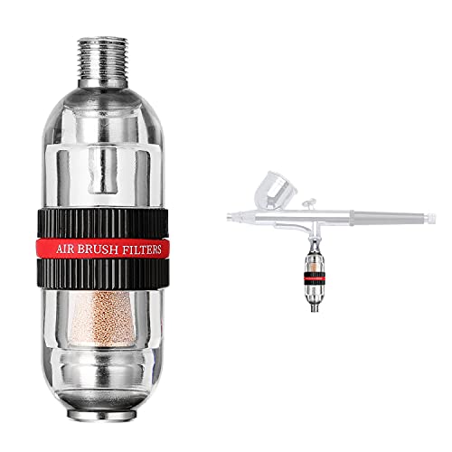HUBEST Mini Airbrush Air Filter in-Line Water Separator Water-trap Filter Oil Trap Separator Kit, Connects onto Airbrushes and Hoses with 1/8” Threads for Air compressor G1/8 Connector - Image 1