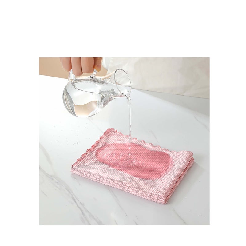 SOLARAE خرقة قماش مقاييس السمك، 10 قطع قماش مقاييس السمك بنمط الموجة، خرقة تنظيف، خرقة تنظيف منزلية قابلة لإعادة الاستخدام، لتنظيف النوافذ والسيارات والمرايا والفولاذ المقاوم للصدأ وأعمال المنزل - Image 2