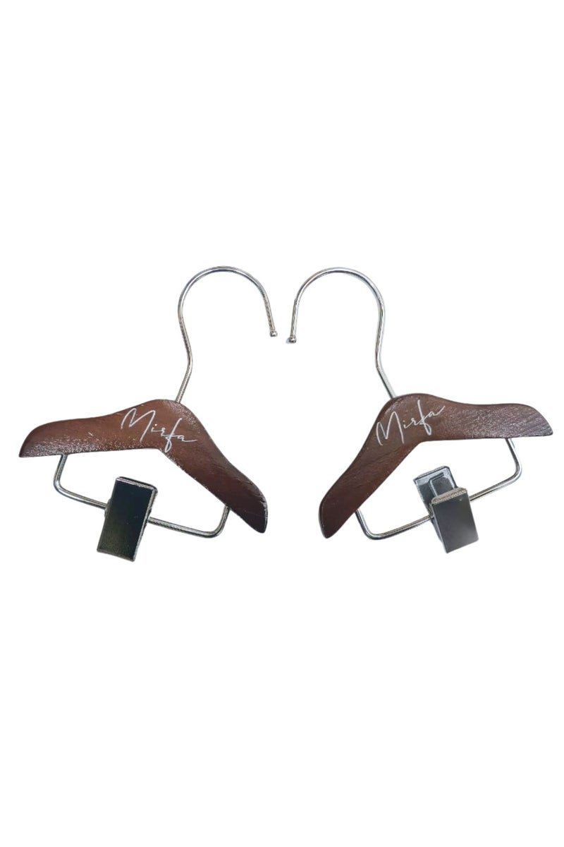 MIRFA Pet Clothes Mini Hangers - Dark Wood (Pack of 2) - Image 1