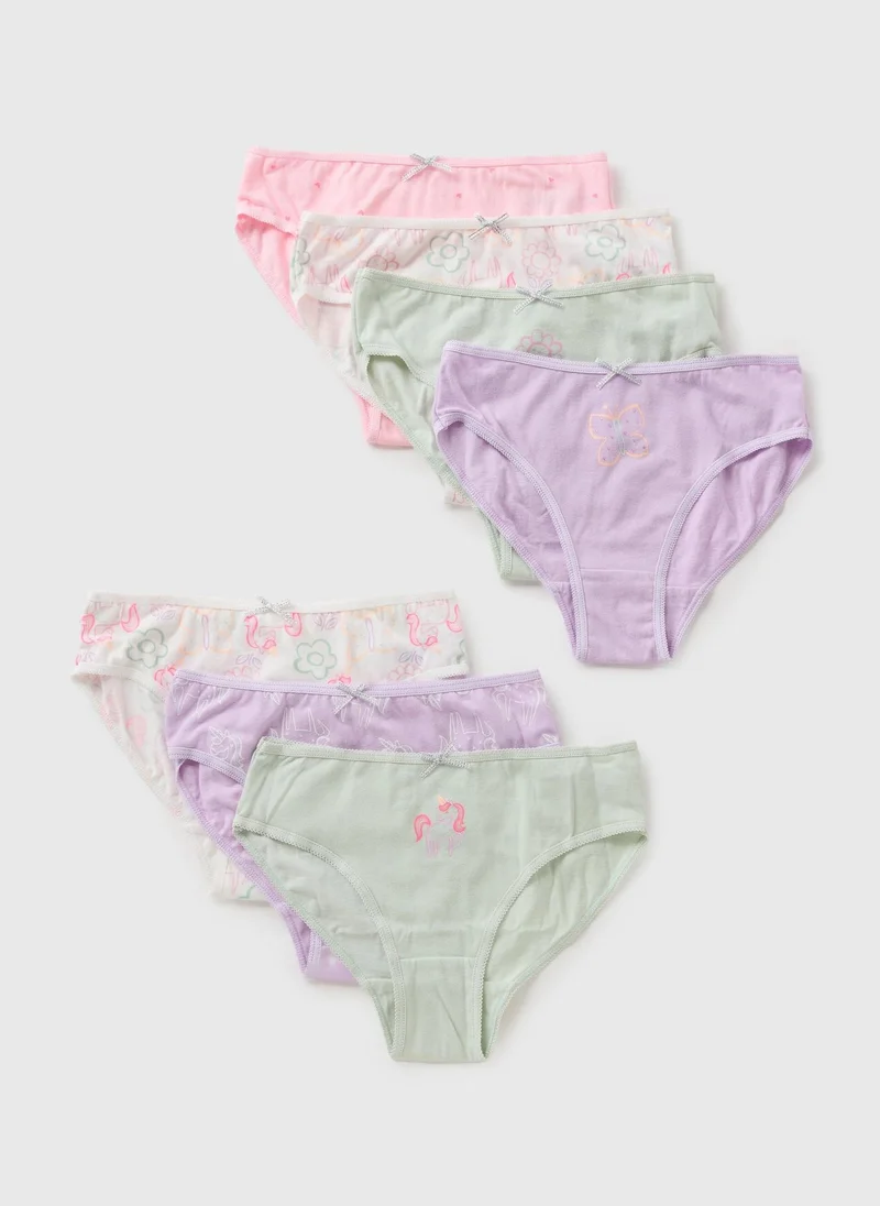 ماتلان قطع سراويل داخلية للبنات بتصميم وحيد القرن وزهور متعددة الألوان
