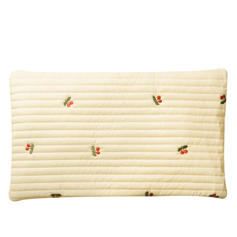Born Double Side Pillow Cotton Embroidered Baby Breathable Flat Pillow Baby Summer Sweat Absorbing Newborn - Image 1