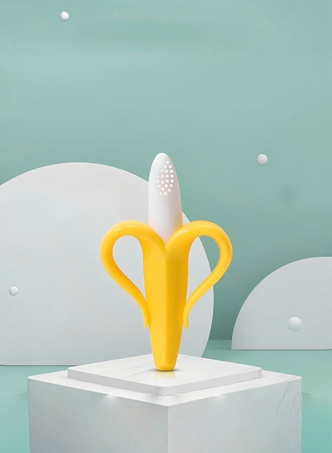 2 Pieces of Bendable Soft Silicone Aiybao Infant Training Toothbrush and Teether BPA Free Safe Chewable Teething Relief for Toddlers 6 to 24 Months with Non Slip Handle - Image 3