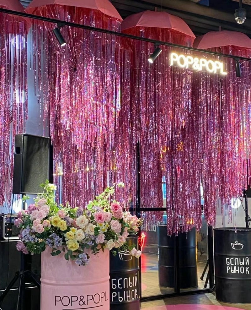 GOER 3.2 ft x 9.8 ft Metallic Tinsel Foil Fringe Curtains Party Photo Backdrop Party Streamers for Birthday,Graduation,New Year Eve Decorations Wedding Decor(1 Pack,Laser Pink) - Image 5