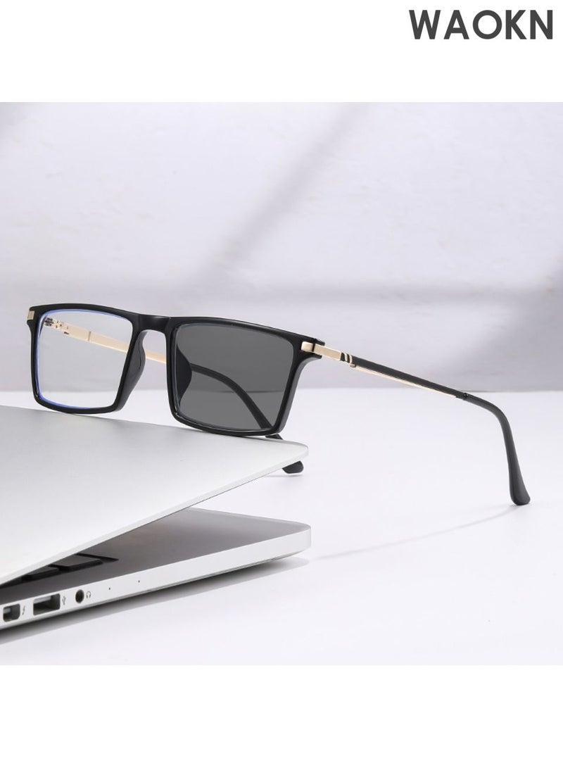 WAOKN Multi focal color change anti blue light,High definition glasses，Made of PC material, lightweight and portable, durable and wear-resistant, suitable for reading books, computers, mobile phones and other electronic products. - Image 3