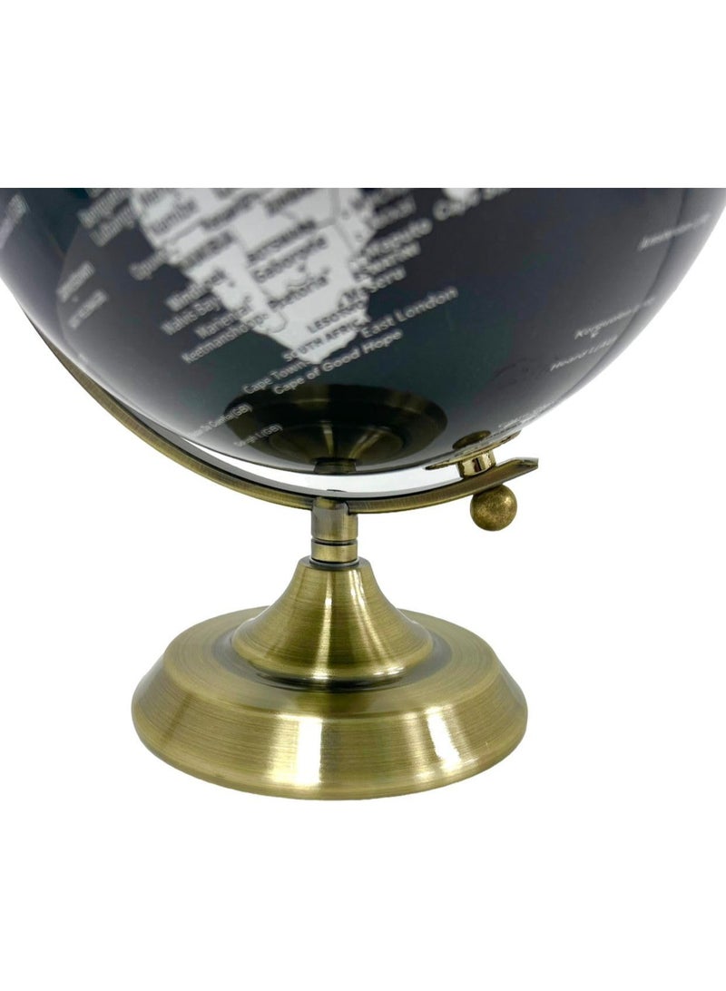 DeloPik 20cm World Globe Political Map Globe - English Map - Educational;Geographic;Modern Desktop Decoration - Stainless Steel Arc And plastic Base - School, Home,Office - Image 4