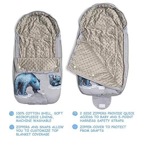 JumpOff Jo – Baby Bunting Bag - Stroller Blanket, Sleeping Bag & Sleep Sack – Baby Essentials for Newborn, Winter Car Seat Covers for Babies, Wearable Blanket – 0-12 Months - Mama Bear - Image 2