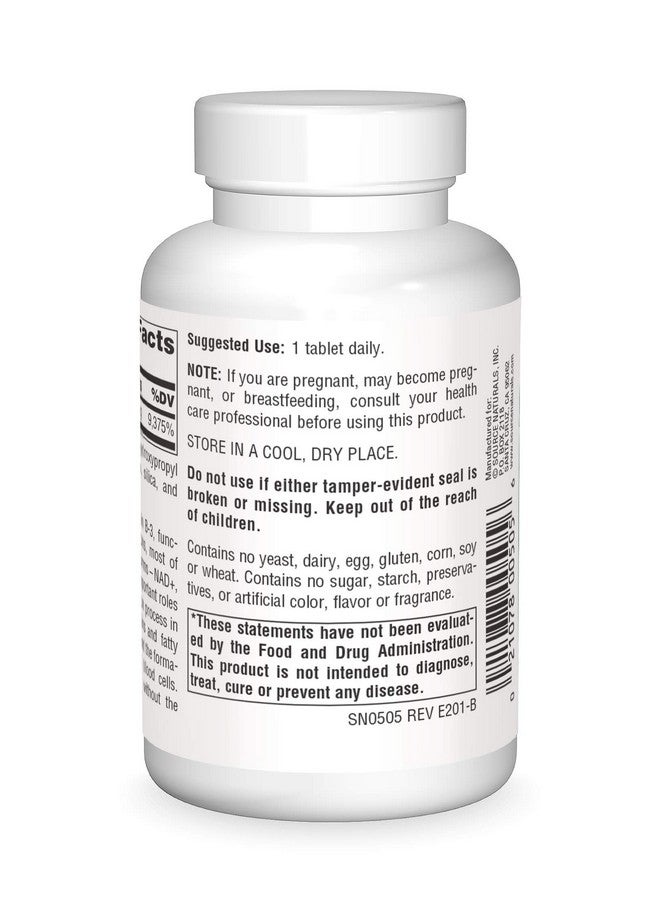 Source Naturals Niacinamide B-3, 1500 mg Dietary Supplement - 50 Tablets - Image 2