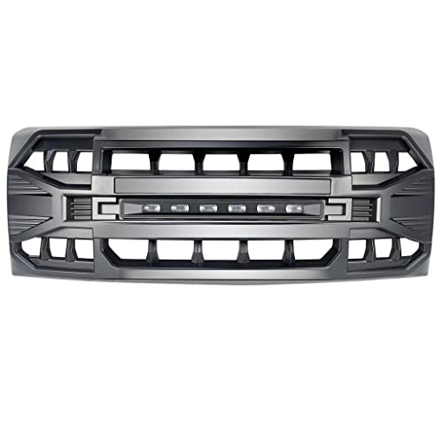 MEGAIE Front Grill Replacement for F150 2009-2014, Matte Black Front Bumper Grille w/Off-Road Lights - Image 2