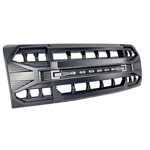 MEGAIE Front Grill Replacement for F150 2009-2014, Matte Black Front Bumper Grille w/Off-Road Lights - Image 3