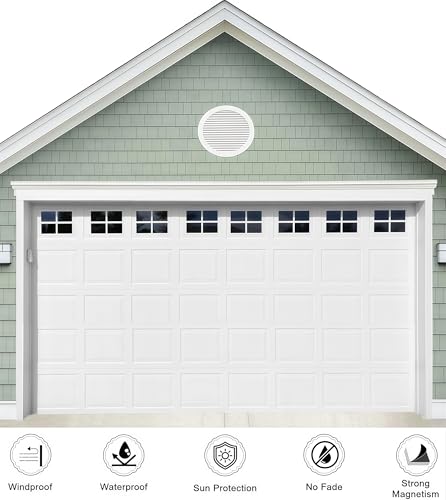 YURROAD 2 Car Garage Kits - 32 Pcs Household Easy Installation Magnetic Windows Panels for Car Garage Door Panes Fake Faux Magnetic Windows Hardware - Size 6.125" X 4" - Image 4