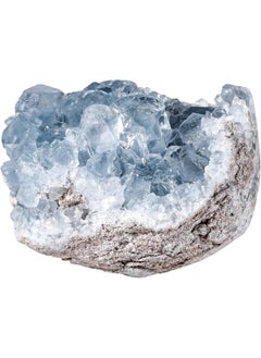 rockcloud Rockcloud Natural Raw Blue Celestite Mineral Healing Crystal Cluster Geode Irregular Home Decoration Gemstone Specimen, 0.11-0.22 lb 