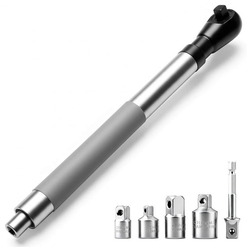 chufa 1/2" Offset Extension Wrench with 3/8" & 1/4" Drive Adapters, Right Angle Impact Ratchet Extender for Tight Spaces, Compatible with Electric Ratchet and Drill - Image 1