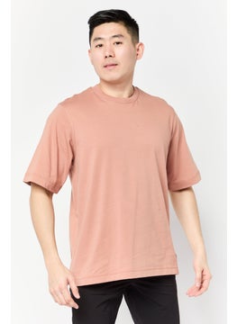Adidas Men Sportswear Fit Short Sleeve Outdoor T Shirt, Peach  - Image 1