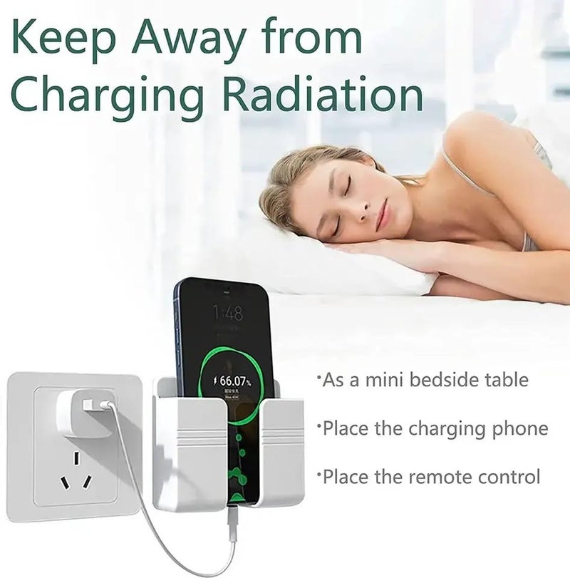 Gladiadora® Mobile Phone Mobile Holder for wall, Multi-Functional Storage Holder - | Bedside | Fixed Rack | Bedroom | Office Accessories- (White) - Image 3