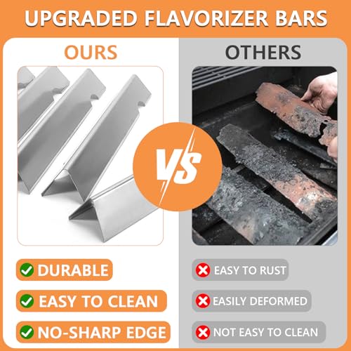 PETKAO 66032 GS4 Genesis 2 Flavorizer Bars for Weber 3 Burner GS4 Genesis II Replacement Parts Genesis II/LX 300 SER E310 E315 E335 S310,Genesis 300 (2022 YRS), Weber 67095 66795,17 1/8'' 304 Stainless Steel - Image 5