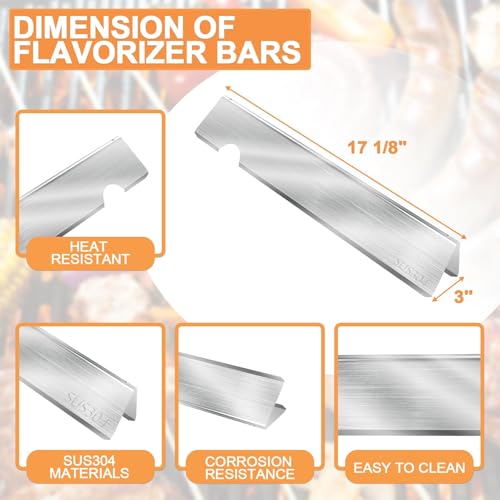 PETKAO 66032 GS4 Genesis 2 Flavorizer Bars for Weber 3 Burner GS4 Genesis II Replacement Parts Genesis II/LX 300 SER E310 E315 E335 S310,Genesis 300 (2022 YRS), Weber 67095 66795,17 1/8'' 304 Stainless Steel - Image 4