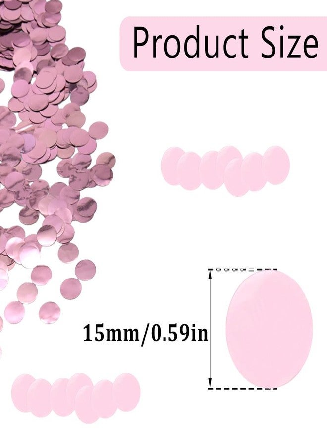 Hocansen 50g/1.76oz Metallic Glitter Foil Confetti 15mm Pink Round Confetti Glitter Table Circle Dots Confettis Throwing Sequins for Party Decorations (Pink/ZX-YX) - Image 2