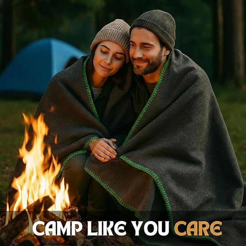 Jmr Usa Inc. Wool Camping Blanket â€“ 70% Wool Heavy-Duty Military Style Throw, Warm & Washable, Fire Retardant Cover for Emergency, Survival & Outdoor Use â€“ Perfect for Camping, Car, Home & Hiking, Grey 66x90 - Image 4