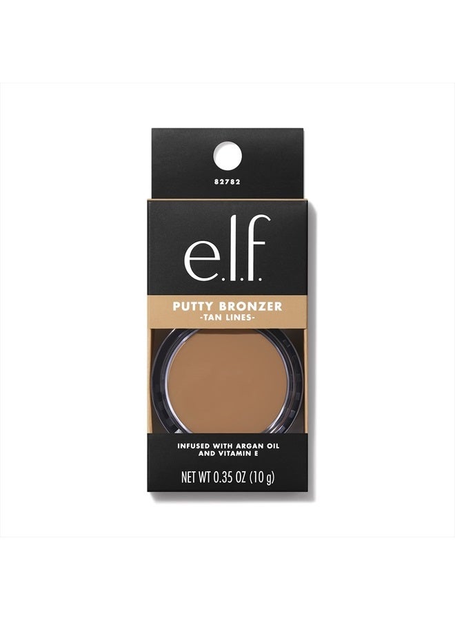 elf Putty Bronzer, Creamy & Highly Pigmented Formula, Creates a Long-Lasting Bronzed Glow, Infused with Argan Oil & Vitamin E, Tan Lines, 0.35 Oz - Image 3