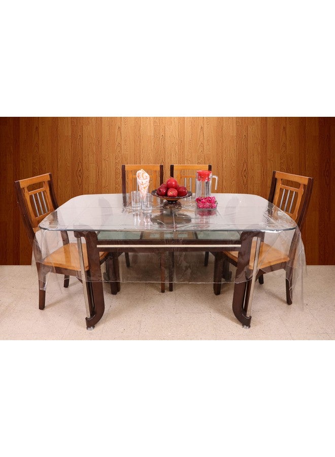 STITCHNEST PVC Transparent 4 Seater Dining Table Cover Without Lace (40X60 Inch) - Rectangular - Image 1