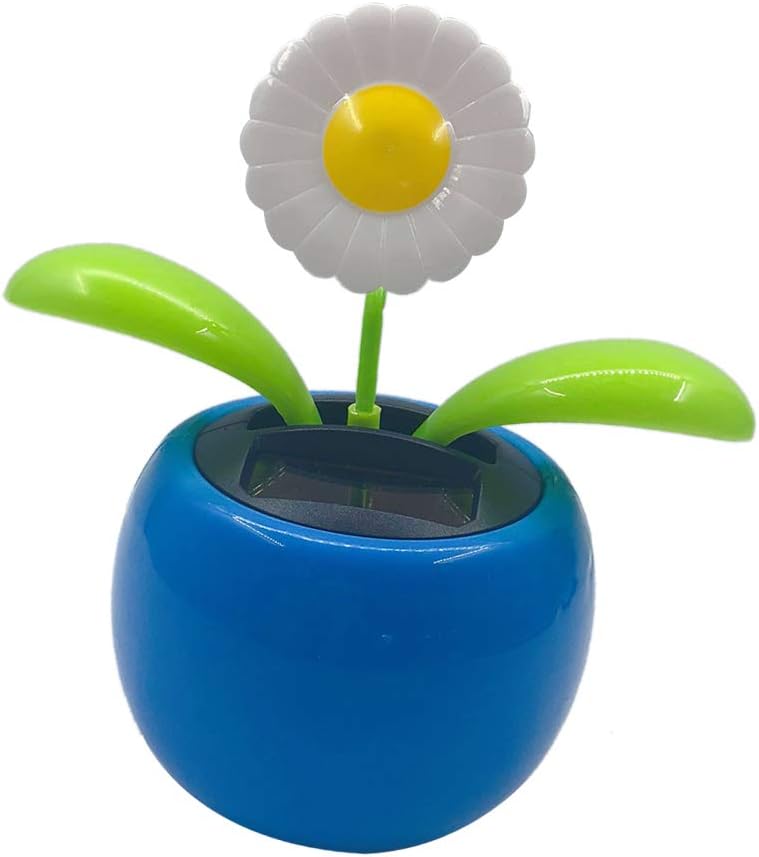 klarako Solar Powered Dancing Swinging Car Dashboard Decor kids children room Desktop Crafts Furnishing Articles, Daisy, 10.5x6.5x11.3cm - Image 1