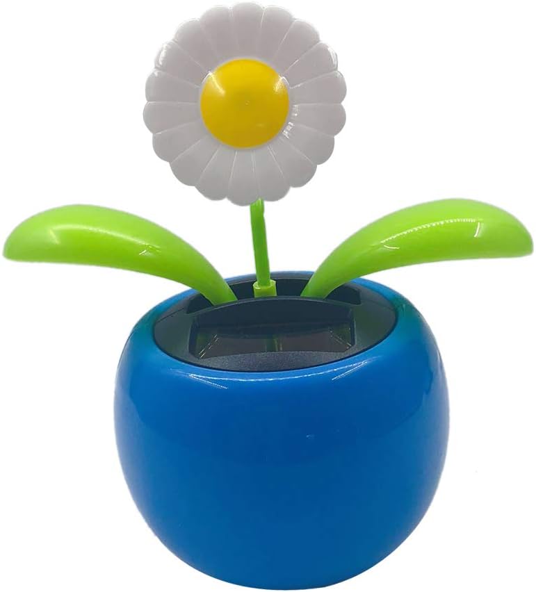 klarako Solar Powered Dancing Swinging Car Dashboard Decor kids children room Desktop Crafts Furnishing Articles, Daisy, 10.5x6.5x11.3cm - Image 2