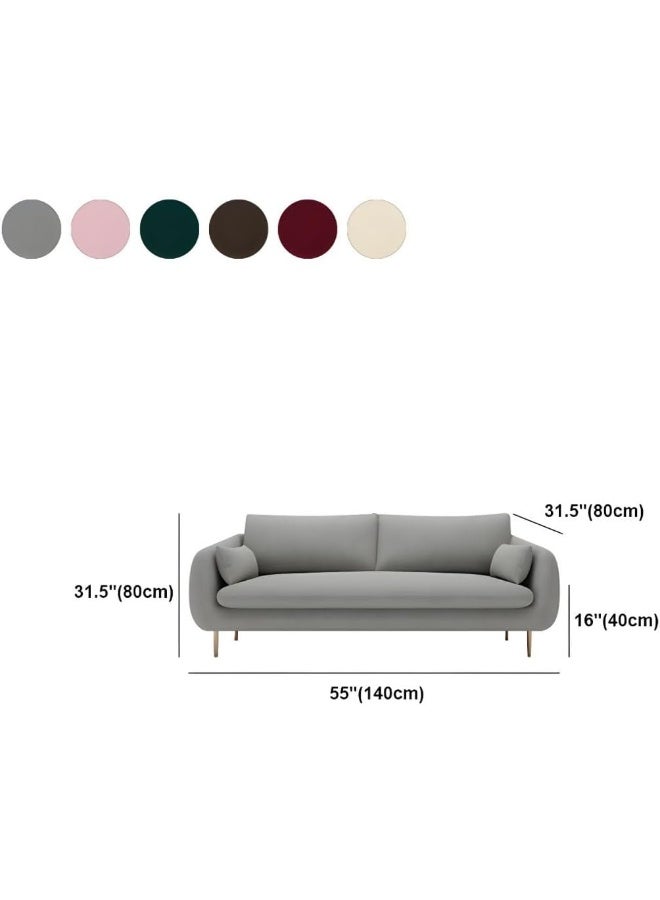 Ripple FURNITURE UAE Homes Velvet Contemporary Sofa with Pillow Cushion Back, 200 cm, Grey (Off White)  - Image 2
