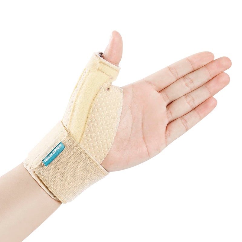 Thumb Wrist Stabilizer Splint for Blackberry ThumbThumb Pain Relief for ArthritisSprainedTendonitisCarpal TunnelBreathableStableLXLBeige