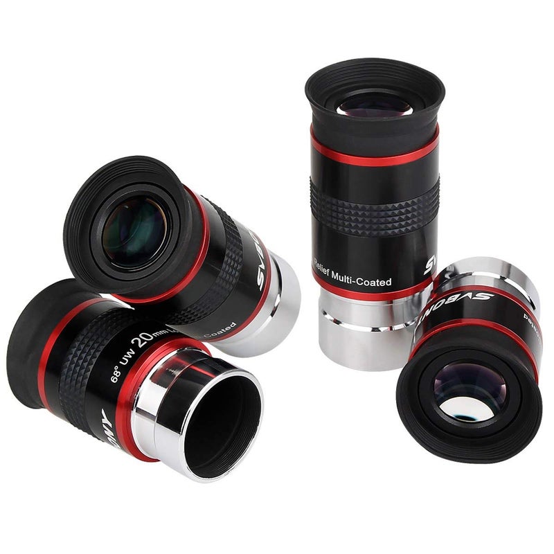 SVBONY Telescope Eyepiece FMC Broadband Green Film Telescope Accessory 125 68 Degree Ultra Wide Angle Eyepiece Set for Astronomical Obervation6mm 9mm 15mm 20mm