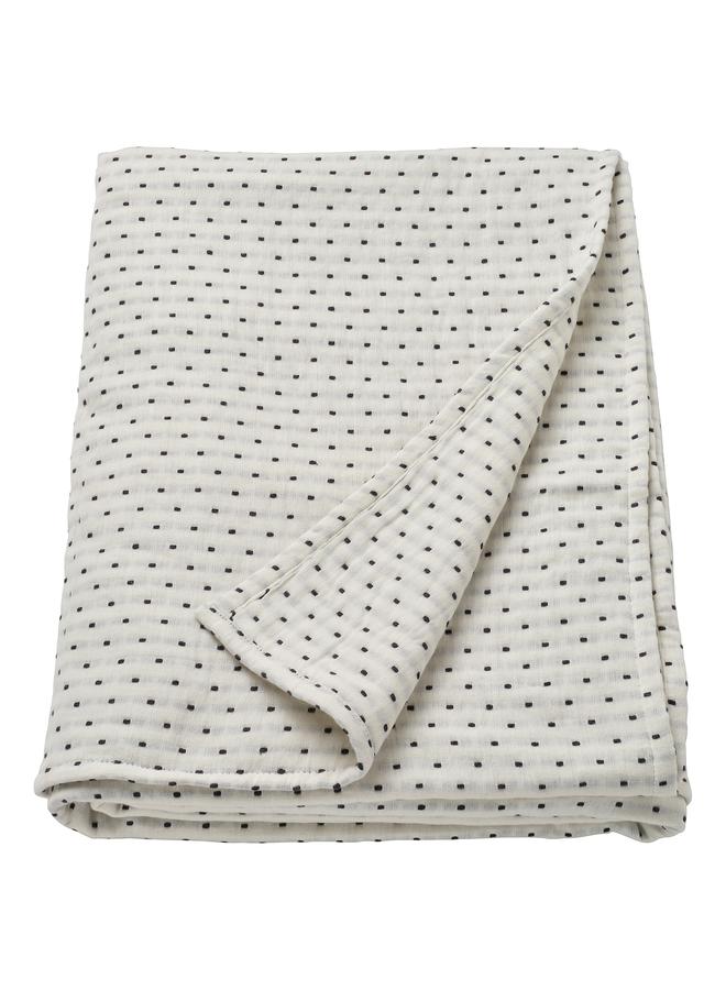 زبون غطاء سرير، أبيض عاجي/أنثراسيت، 230×250 سم - Image 1