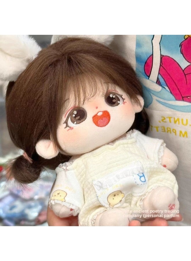 Cotton Doll Difficult To Coax 20cm Skeleton Dress Plush Doll Naked Doll For Girls Gift Cute Doll-Specifications:Boneless (comes With Dressing Tools + 1 Random Skirt + Blush)-Color:Yunxi (naked Baby) Send Birth Certificate
