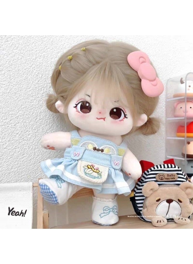 Cotton Doll Difficult To Coax 20cm Skeleton Dress Plush Doll Naked Doll For Girls Gift Cute Doll-Specifications:Boneless (comes With Dressing Tools + 1 Random Skirt + Blush)-Color:Yunxi (naked Baby) Send Birth Certificate