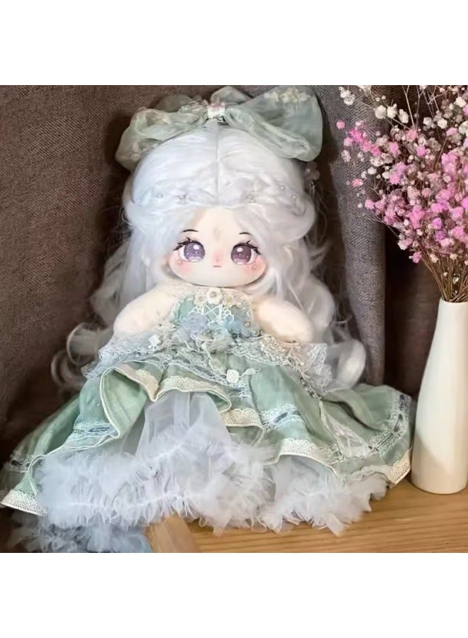 Cotton Doll Difficult To Coax 20cm Skeleton Dress Plush Doll Naked Doll For Girls Gift Cute Doll-Specifications:Boneless (comes With Dressing Tools + 1 Random Skirt + Blush)-Color:Yunxi (naked Baby) Send Birth Certificate