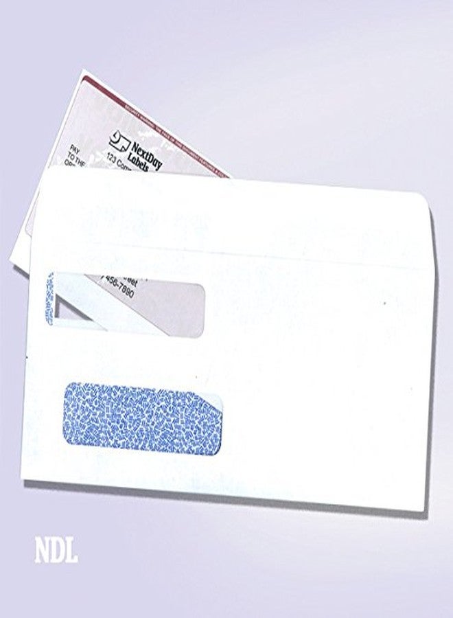 NextDayLabels #9 Double Window Check Envelopes - 500 Pack Ready-Seal Security Tinted Envelopes for QuickBooks, Sage 100, Blackbaud Checks - Self-Sealing Laser-Compatible - Made in USA - Image 3