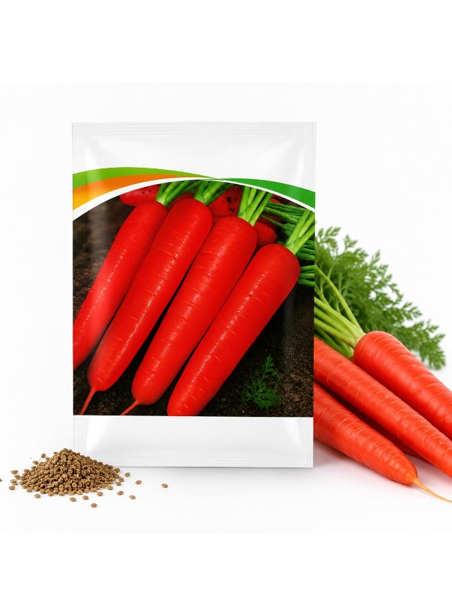 vsell24 Red Carrot Vegetable Seeds, Pack of 3 Packets for Home Garden & Outdoor Planting - Image 1