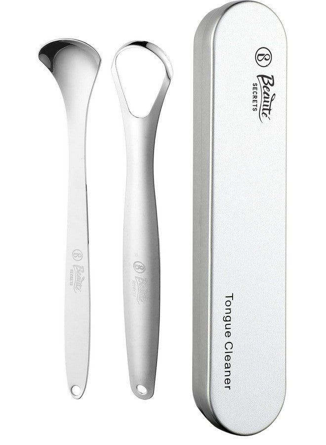 Beaute Secrets Beauté Secrets Tongue Cleaner Set With Travel Case for Men, Women and Kids, Silver - Image 1