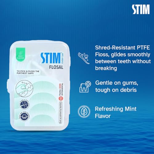 STIM Flosal – Dental Floss Pick & Toothpick | Dual-Action Oral Hygiene Tool | Right-Angle Design for Molars | Plaque & Food Remover | Dentist Recommended | Pack of 3 - Image 4