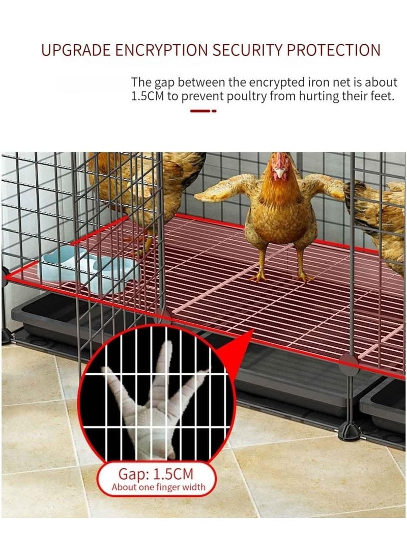 Generic - Metal Chicken Coop Run Rabbit Enclosure Pen with Cover Outdoor Backyard Farm Chicken Pen Cage Crate Pet Playpen Exercise Pen for Rabbit Duck Hen - Image 1