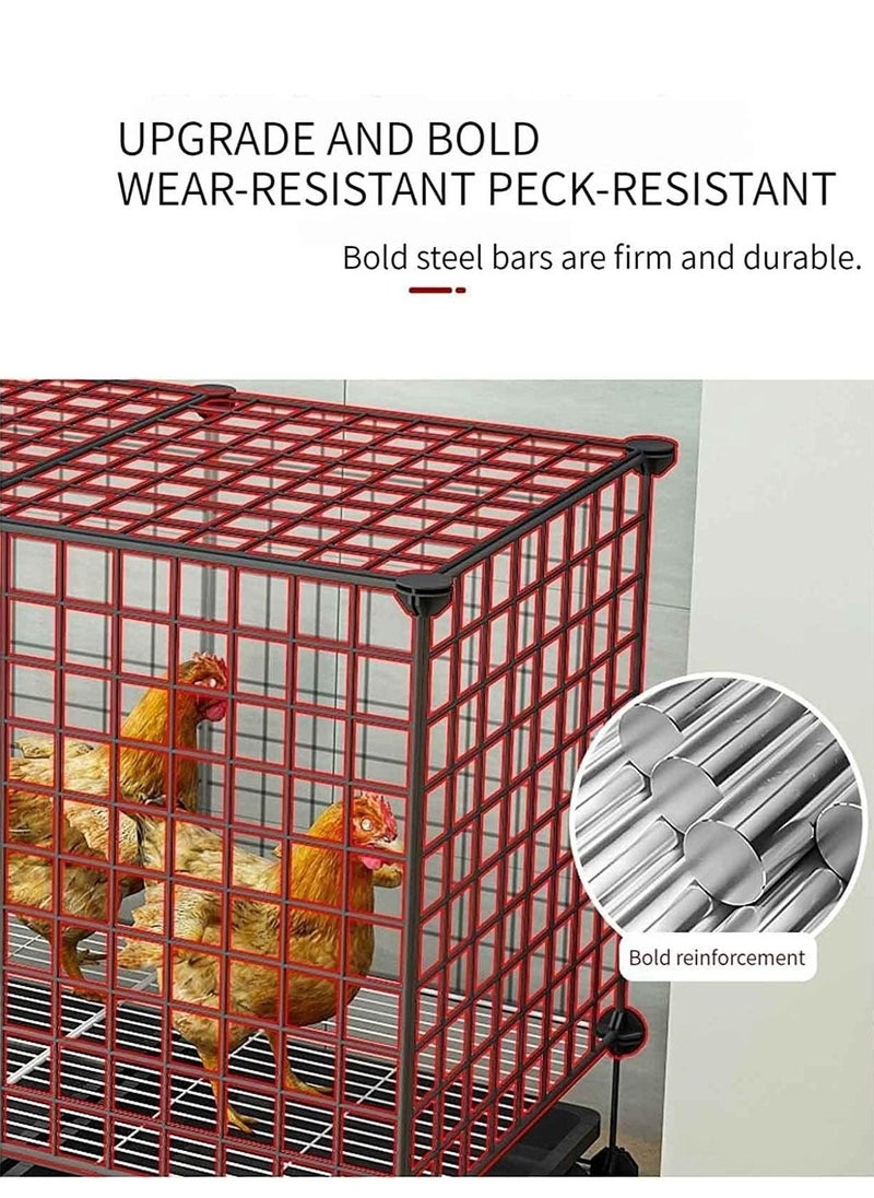 Generic - Metal Chicken Coop Run Rabbit Enclosure Pen with Cover Outdoor Backyard Farm Chicken Pen Cage Crate Pet Playpen Exercise Pen for Rabbit Duck Hen - Image 1