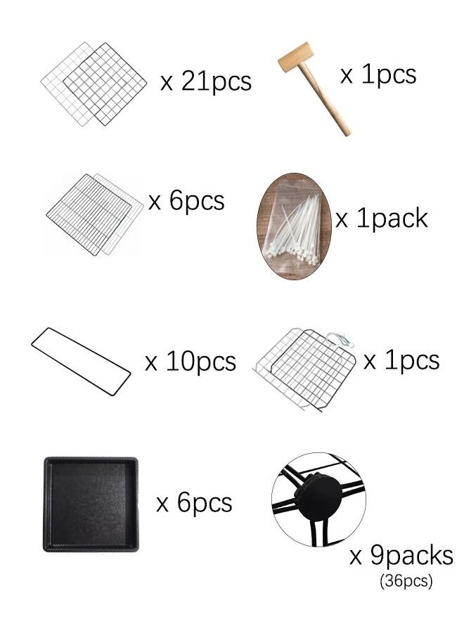 Generic - Metal Chicken Coop Run Rabbit Enclosure Pen with Cover Outdoor Backyard Farm Chicken Pen Cage Crate Pet Playpen Exercise Pen for Rabbit Duck Hen - Image 1