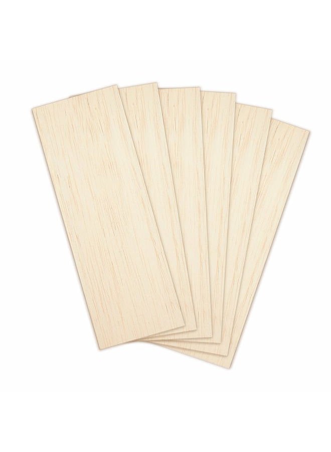 CRAFTIFF Balsa Wood Sheets Unfinished Thin Wood Pieces for Crafts 1/16 Thick 12"x4" - Pack of 6 (12"x4", Pack of 6) - Image 1