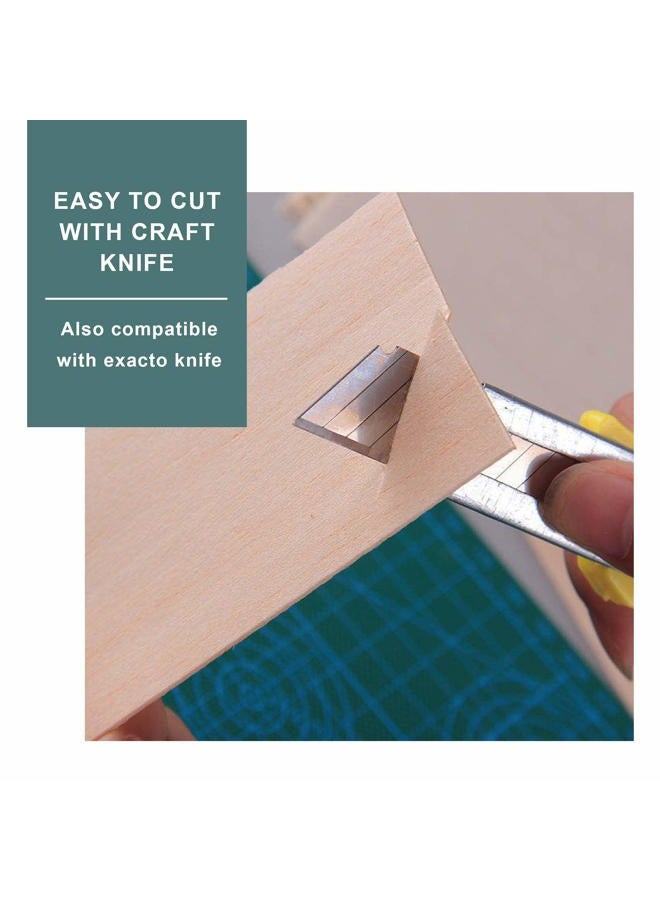 CRAFTIFF Balsa Wood Sheets Unfinished Thin Wood Pieces for Crafts 1/16 Thick 12"x4" - Pack of 6 (12"x4", Pack of 6) - Image 4