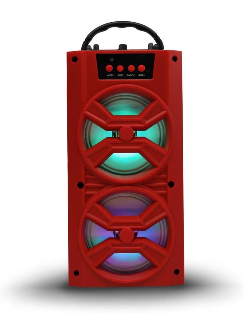 LC Powerful Dual Driver Bluetooth Speaker 5 Watts Portable Sound System with FM Radio USB and AUX Input - Image 1